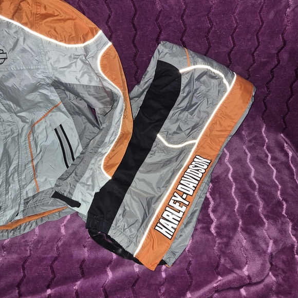 Harley Davidson Womens Mid Point Colorblock Water Proof Rain Suit Size Large - Picture 3 of 10
